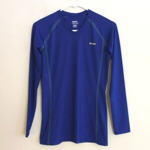 Reebok Royal Blue Long Sleeve Play Dry Active Athletic Rash Guard Swim Shirt - S